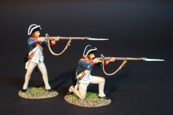Two Howard's Maryland Continentals (standing firing, kneeling firing), American Continental Line Infantry, The Battle of Cowpens, January 17, 1781, The American War of Independence, 1775–1783--two figures #0