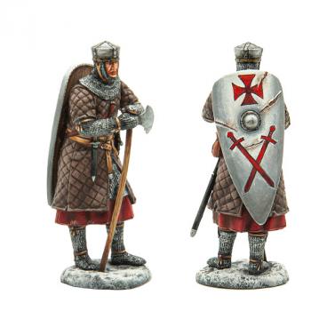 Livonian Order Man-at-Arms with Axe, Battle of Lake Peipus--single figure leaning on great axe #0