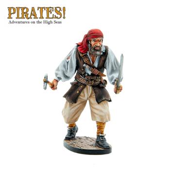 Image of Pirate Advancing to Attack--single figure with cutlass and boarding axe