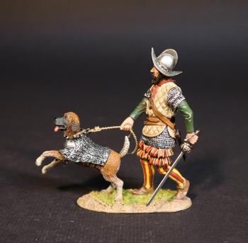 Image of Conquistador with Becerrillo, Spanish Conquistadors, Conquest of America--Conquistador figure and dog figure on single base