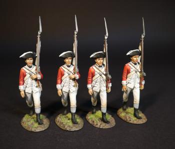 Image of Four British Marines Marching, The Assault on the Redoubt at Breeds Hill, The Battle of Bunker Hill, June 17th 1775, The American War of Independence, 1775–1783--four figures