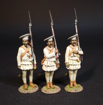 Image of Three French Cipaye, The French Army, The Battle of Wandewash, 22nd Janury 1760, The Seven Years War, 1756-1763--three figures