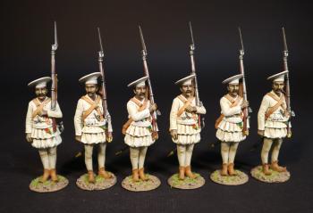 Image of Six French Cipaye, The French Army, The Battle of Wandewash, 22nd Janury 1760, The Seven Years War, 1756-1763--six figures