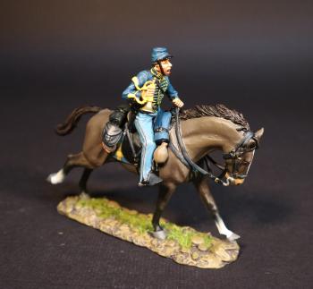 Cavalry Bugler Charging on Dark Brown Horse, Union Cavalry, The Army of the Potomac, The Battle of Brandy Station, June 9th, 1863, The American Civil War, 1861-1865--single mounted figure #0