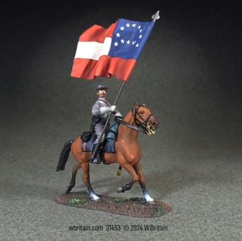 Image of Confederate General Lee’s Headquarters Flag, Mounted Flagbearer, No.2--single mounted figure with flag