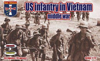 Image of 1/72 U.S. Infantry in Vietnam War (middle war)--43 figures in 13 poses