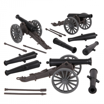 BMC CTS American Civil War 3 Cannon - Miniature Artillery 15pc Plastic Playset #0