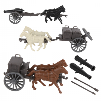 Image of BMC CTS American Civil War Artillery Horse Wagon - 15 pc. Cannon Limber Caisson Playset