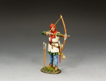 "English Archer Taking Aim" (B)--single figure (green tunic) with three arrows jutting out of base #0