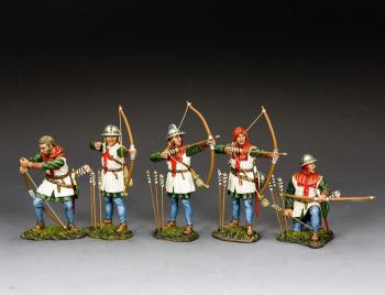 Image of The Alternative Combined English Archers Set--five figures in green tunics (Set includes MK240-244)