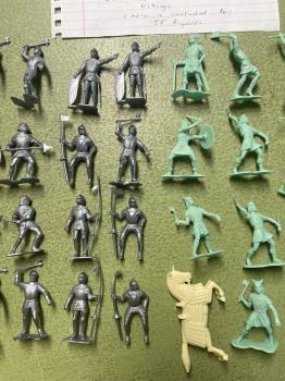 Marx Originals--Vikings and Knights Lot --27 Knights, 1 Horse, and 27 Vikings (55Pcs)--LAST ONE!! #49622
