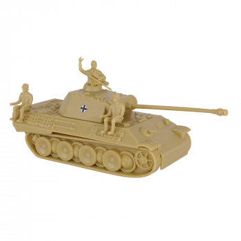 BMC CTS WW2 German Panther V Tank with Crew - 4pc. Tan 1:38 Plastic Army Men Military Vehicle #0