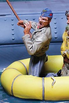 U Boat Survival Raft Rower--single kneeling figure #0