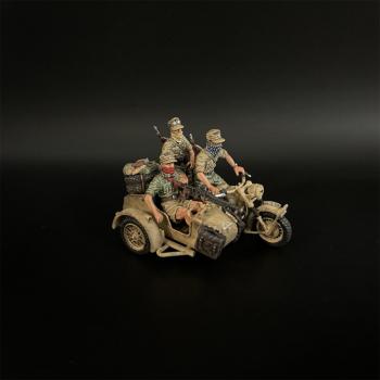 Image of DAK R75 Motorcycle with Sidecar--includes three riders