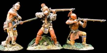 Image of Woodland Indians Firing Set #1 -3  figures - ONE AVAILABLE! 