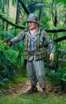 We Were Soldiers Sgt. Major--single Vietnam-era U.S. figure pointing pistol #0