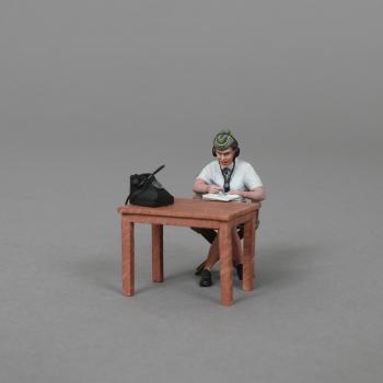 Image of Rita, Taking Notes (Brown Hair)--single seated female signals soldier, desk, telephone -- FIVE IN STOCK!