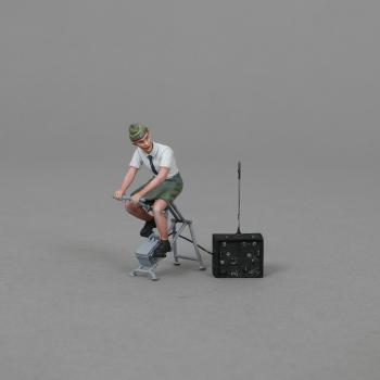 Image of Margot, Woman on Bicycle Generator (Blonde/Auburn Hair)--single female signals soldier peddling on bicycle generator and radio -- FOUR IN STOCK!