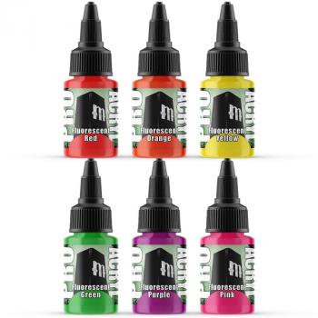 Pro Acryl Fluorescents Set--six 22mL bottles of Pro Acryl paint #49819
