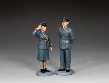 Image of Air Chief Marshal Sir Hugh Dowding & The WAAF Section Officer--two figures