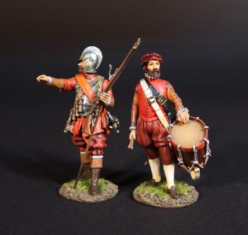 Image of Officer and Drummer, Maltese Militia, The Great Siege of Malta, 1565, The Crusades--two figures