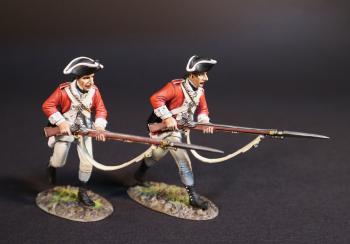 Image of Two British Marines, The Assault on the Redoubt at Breeds Hill, The Battle of Bunker Hill, June 17th 1775, The American War of Independence, 1775–1783--two figures advancing with bayonets pointed forward