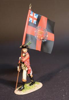 Image of Standard Bearer, 84th (Coote's) Regiment of Foot, The British Army, The Battle of Wandewash, The Third Carnatic War, 22nd January 1760, The Seven Years War, 1756-1763--single figure with flag