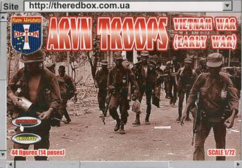 Image of ARVN Troops, Vietnam War (Early War)--48 plastic figures in 15 poses (1:72 scale)--THREE IN STOCK.