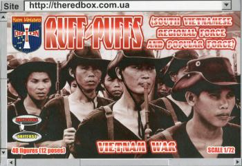 Image of Ruff-Puffs (South Vietnamese Regional Force and Popular Force), Vietnam War--48 plastic figures in 12 poses (1:72 scale)--THREE IN STOCK.