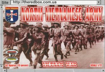 Image of North Vietnamese Army, Vietnam War--52 unpainted plastic figures in 13 poses (1:72 scale)--ONE IN STOCK.