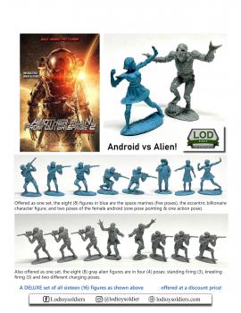 Image of Another Plan from Outer Space 2: Super Set--eight Alien figures in four poses (grey plastic) and eight marine figures in eight poses