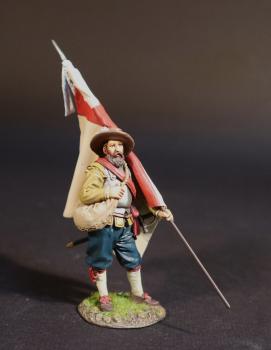 Standard Bearer, Virginia Militia, The Jamestown Settlement, The Anglo-Powhatan Wars, The Conquest of America--single figure with flag Standard Bearer, Virginia Militia, The Jamestown Settlement, The Anglo-Powhatan Wars, The Conquest of America--single figure with flag #49979