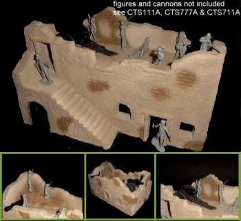 Image of Adobe Two-Story Building (12''L x 7.5'' W x 6.5''H)--TWO IN STOCK.