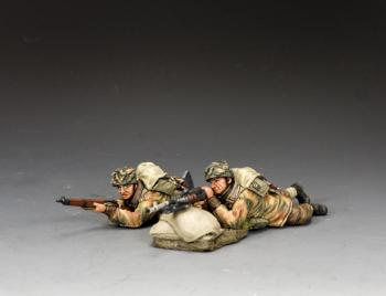 Lying Prone Bren Gun Team--two WWII British Paratrooper figures Lying Prone Bren Gun Team--two WWII British Paratrooper figures #50122