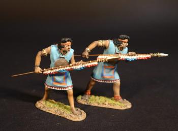 Two Canari Warriors, The Inca Empire, The Conquest of America--two figures thrusting spears two-handed Two Canari Warriors, The Inca Empire, The Conquest of America--two figures thrusting spears two-handed #50129