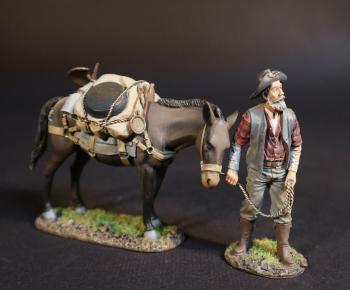 Image of Gold Prospector and Pack Mule, The Gold Rush--single figure leading mule