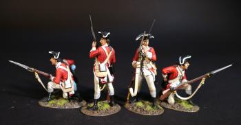 Image of Four British Marines (2 standing ramming, 2 kneeling loading), The Assault on the Redoubt at Breeds Hill, The Battle of Bunker Hill, June 17th 1775, The American War of Independence, 1775–1783--four figures