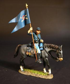 Standard Bearer (black horse), Union Cavalry, Cavalry Corps, The Army of the Potomac, The Battle of Brandy Station, June 9th, 1863, The American Civil War, 1861-1865--single mounted figure Standard Bearer (black horse), Union Cavalry, Cavalry Corps, The Army of the Potomac, The Battle of Brandy Station, June 9th, 1863, The American Civil War, 1861-1865--single mounted figure #50153