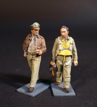 Officer and Pilot, USAAF Groundcrew and Pilots, The Second World War--two walking figures #50157