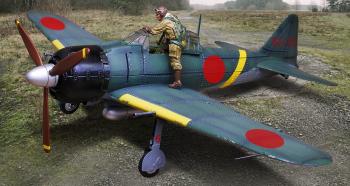 Japanese Zero, Land Bases--single airplane with standing pilot #50180