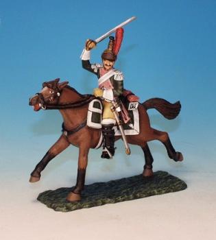 Trooper Type 1 (cutting to left), 17th Dragoons--single mounted figure--RETIRED--LAST ONE!! #50188