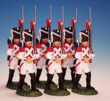 Six Dutch Grenadiers at Column Attack March, French Army--six figures--RETIRED--LAST ONE!! #50195