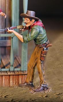 Image of Cowboy Firing Winchester--single standing figure