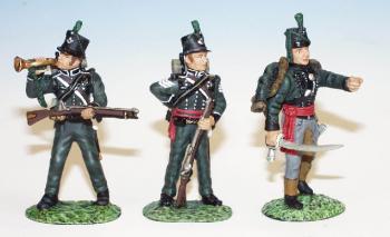 Officer, NCO, and Bugler, 95th Rifle Brigade, British Army--three figures--RETIRED--LAST ONE!! #50226