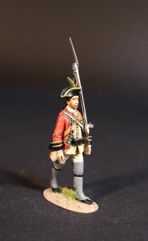 Image of Marching Infantryman (musket held at port by butt), 84th (Coote's) Regiment of Foot, The British Army, The Battle of Wandewash, The Third Carnatic War, 22nd January 1760, The Seven Years War, 1756-1763--single figure