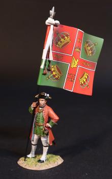 Standard Bearer, Lally's (Irish) Regiment, The French Army, The Battle of Wandewash, The Third Carnatic War, 22nd January 1760, The Seven Years War, 1756-1763--single figure with flag Standard Bearer, Lally's (Irish) Regiment, The French Army, The Battle of Wandewash, The Third Carnatic War, 22nd January 1760, The Seven Years War, 1756-1763--single figure with flag #50311