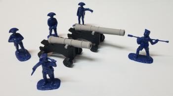 Image of French & Indian War “American FORTRESS ARTILLERY” - 2 guns (grey/black) w/ 5 crew (blue)