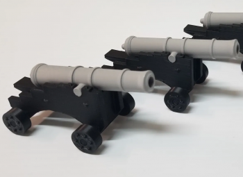 French & Indian War “FRENCH FORTRESS ARTILLERY” - 2 guns (grey/black) w/ 5 crew (white) #50325