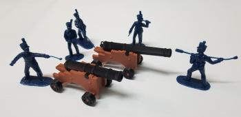 Image of War of 1812 “AMERICAN FORTRESS ARTILLERY” - 2 guns (brown/black) w/ 5 crew (blue)