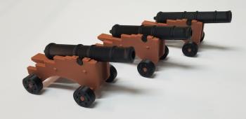 Image of War of 1812 “FORTRESS ARTILLERY” - three 18-pdr. guns (black/brown) NO CREW